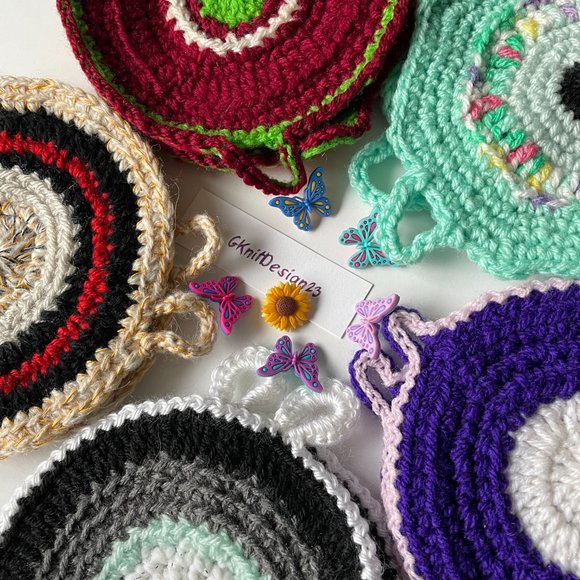 Handmade crochet gift pot holders bundle of 5 - Picture 2 of 12